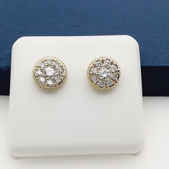 14K Gold Plated Cubic Zircon Earrings, INUS1BR113